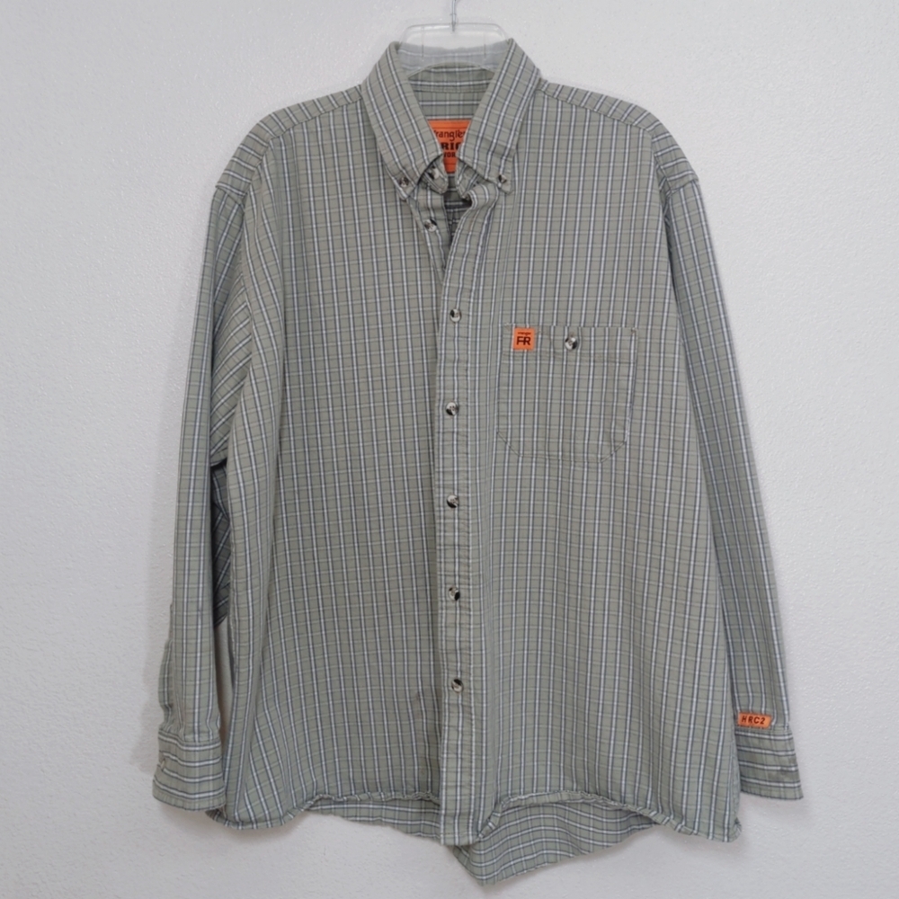 Wrangler FR Flame Resistant Long Sleeve Plaid Shirt